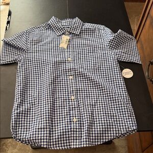 The Children's Place Navy and White Gingham Button Down Shirt